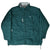 Full front view of dark green Nike reversible windbreaker with white chest Swoosh