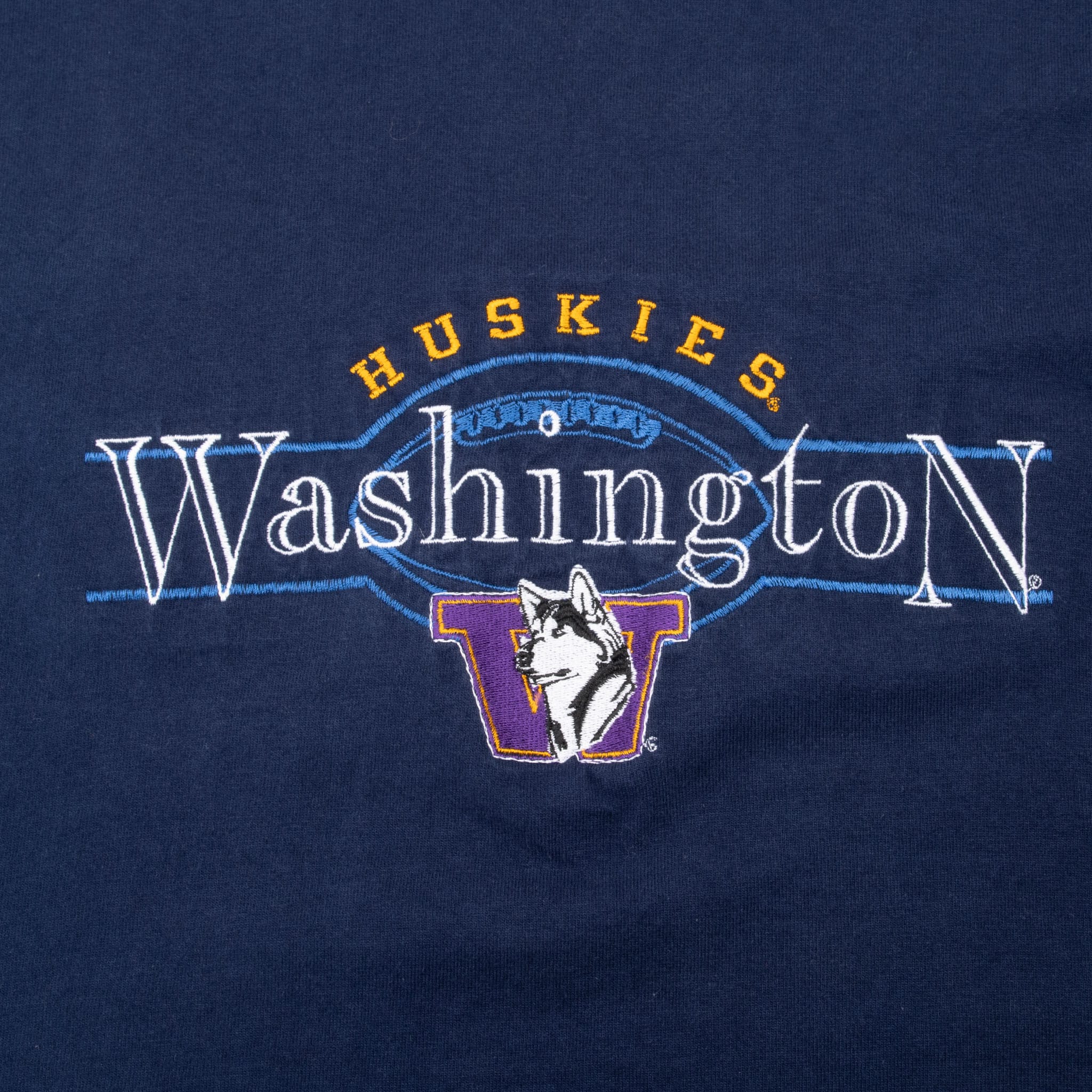 Vintage Ncaa Washington Huskies Embroidered 1990S Tee Shirt Size Large