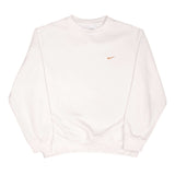 Vintage White Nike Classic Small Swoosh Sweatshirt 2000S Size Medium