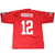 Back of red Green Bay Packers jersey with Rodgers name and white number 12