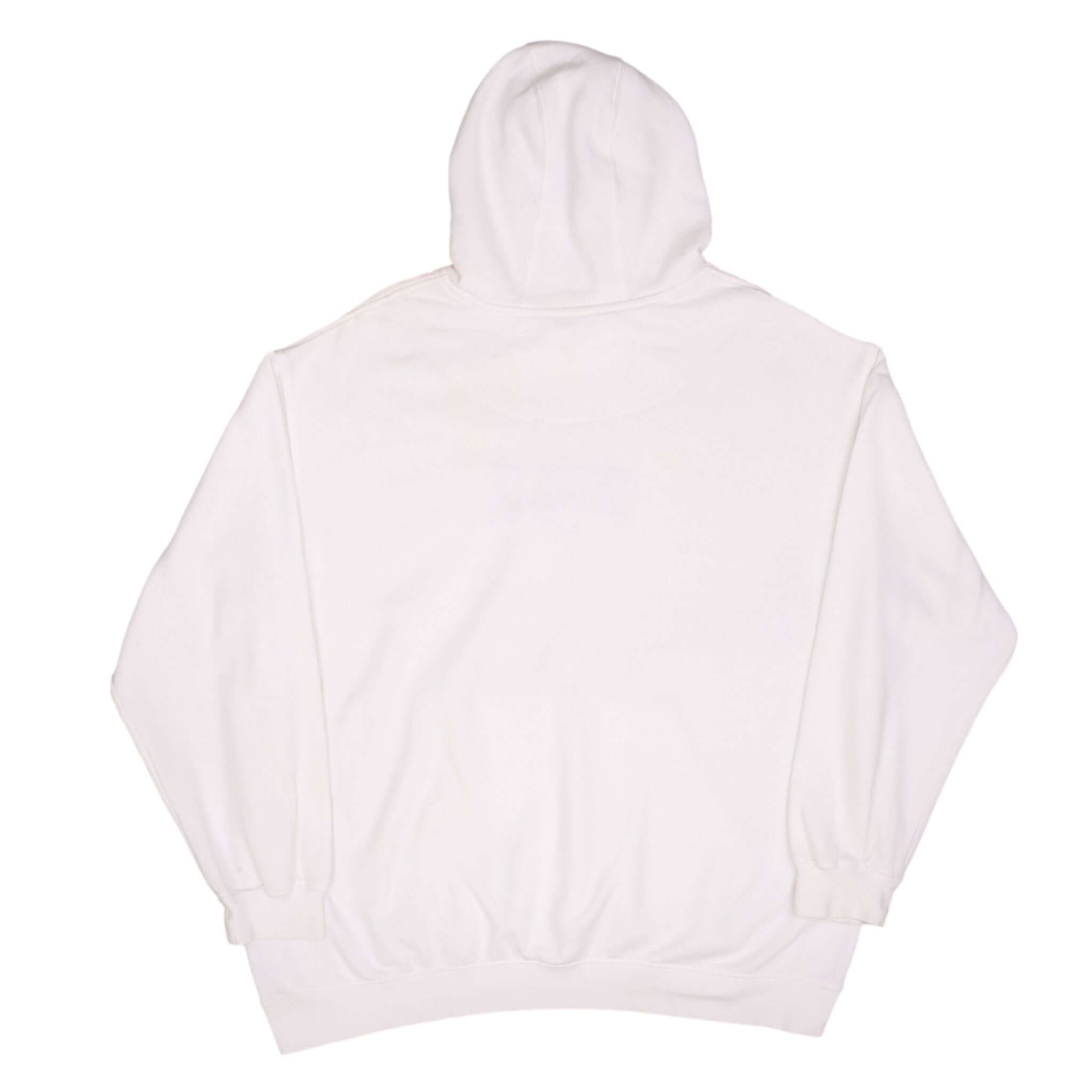 Vintage Nike Spellout Center Swoosh White Hoodie Sweatshirt 2000S Size XL