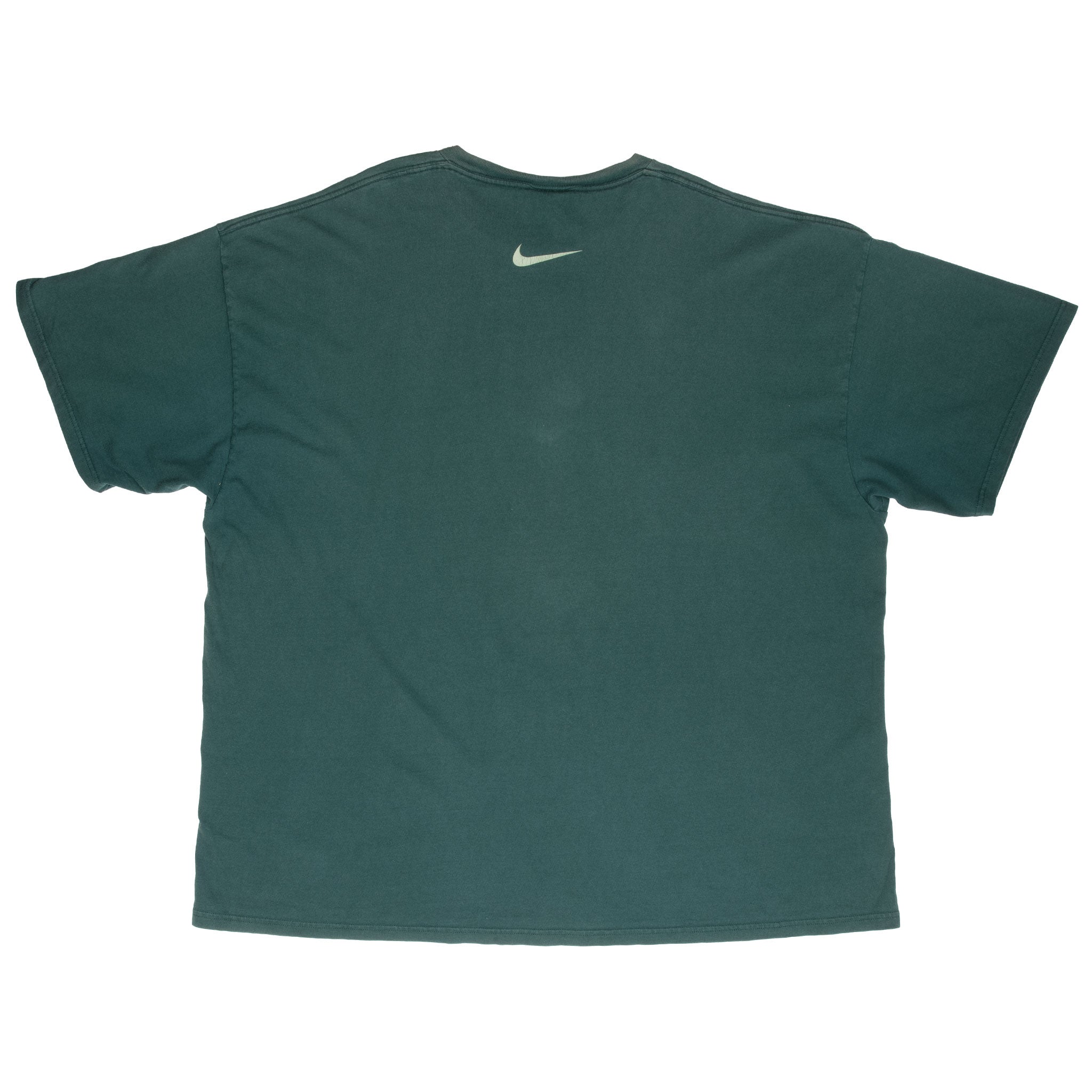 Vintage Nike Big Swoosh Green Tee Shirt 1990S Size 3XL Made In Usa