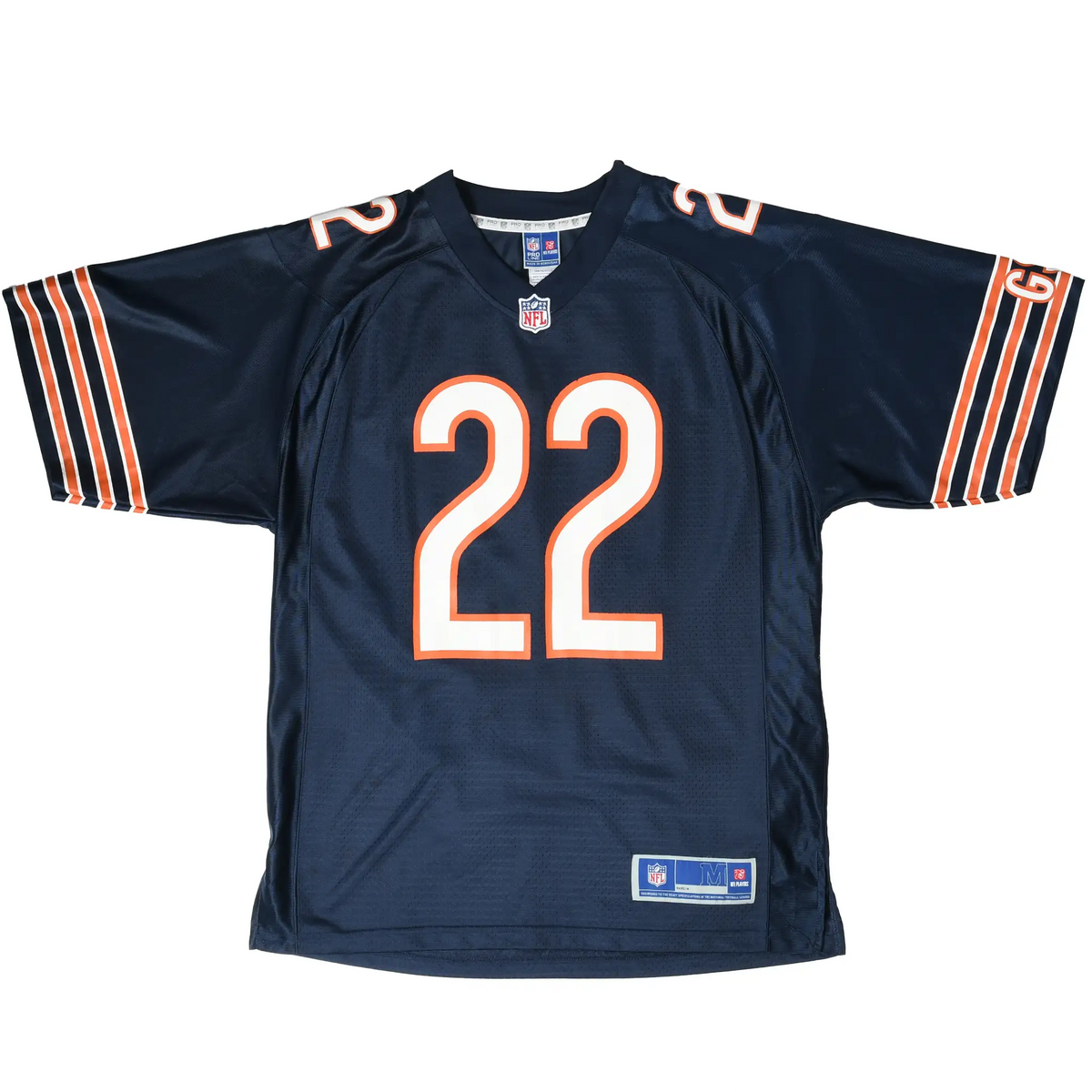 Front of navy Chicago Bears Forte jersey with number 22 and orange-and-white sleeve stripes