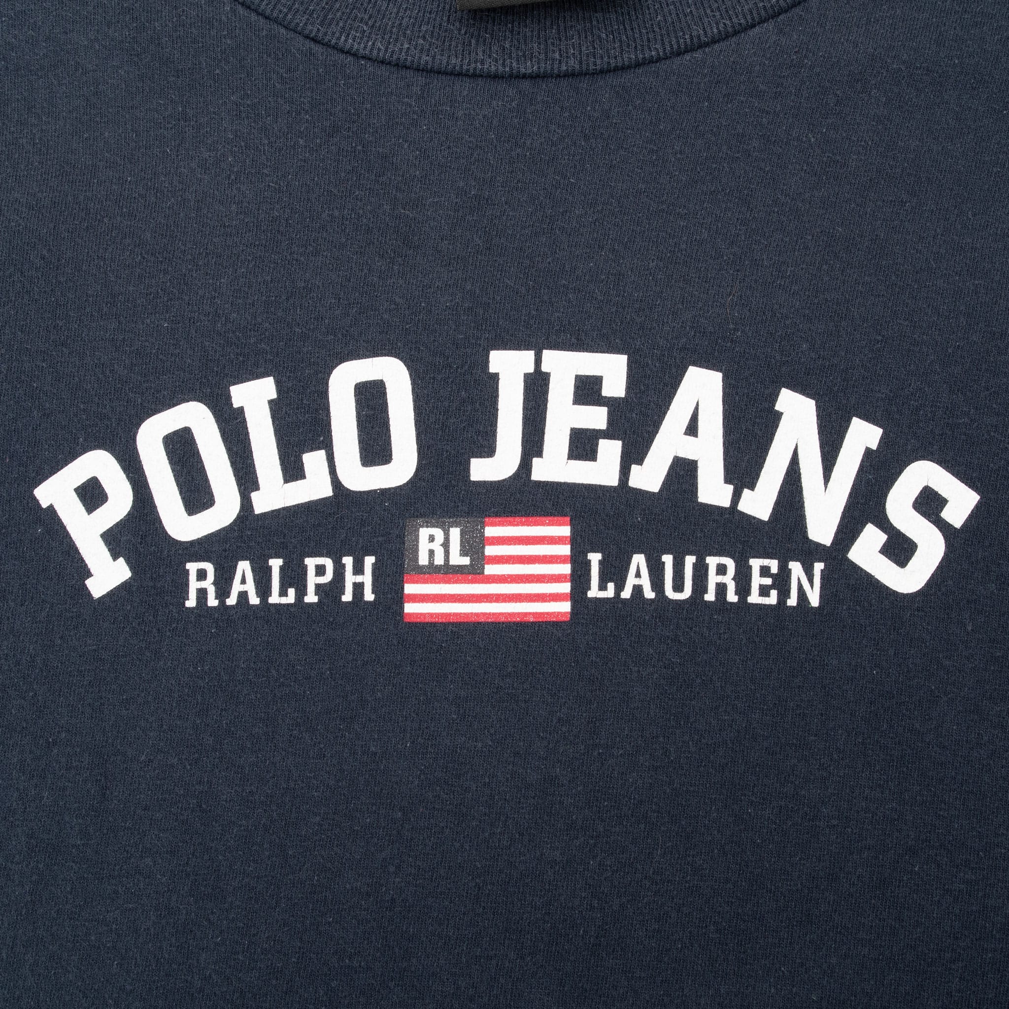 VINTAGE RALPH LAUREN POLO JEANS BLUE LONG SLEEVE TEE SHIRT 1990S 2XL