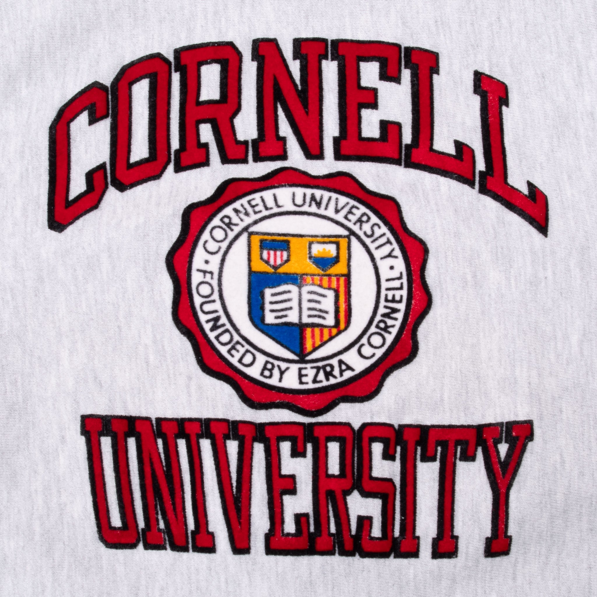 Vintage Champion Reverse Weave Cornell University Grey Sweatshirt 1980S Size Small Made In Usa