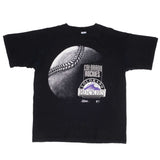 Vintage Black MLB Colorado Rockies Salem Tee Shirt 1992 Size XL Made In USA With Single Stitch Sleeves
