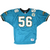 Front of teal Jacksonville Jaguars Wilson jersey with white number 56, team patch, and sleeve graphics