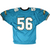 Back of teal Jacksonville Jaguars Wilson jersey with white number 56 and jaguar sleeve graphics
