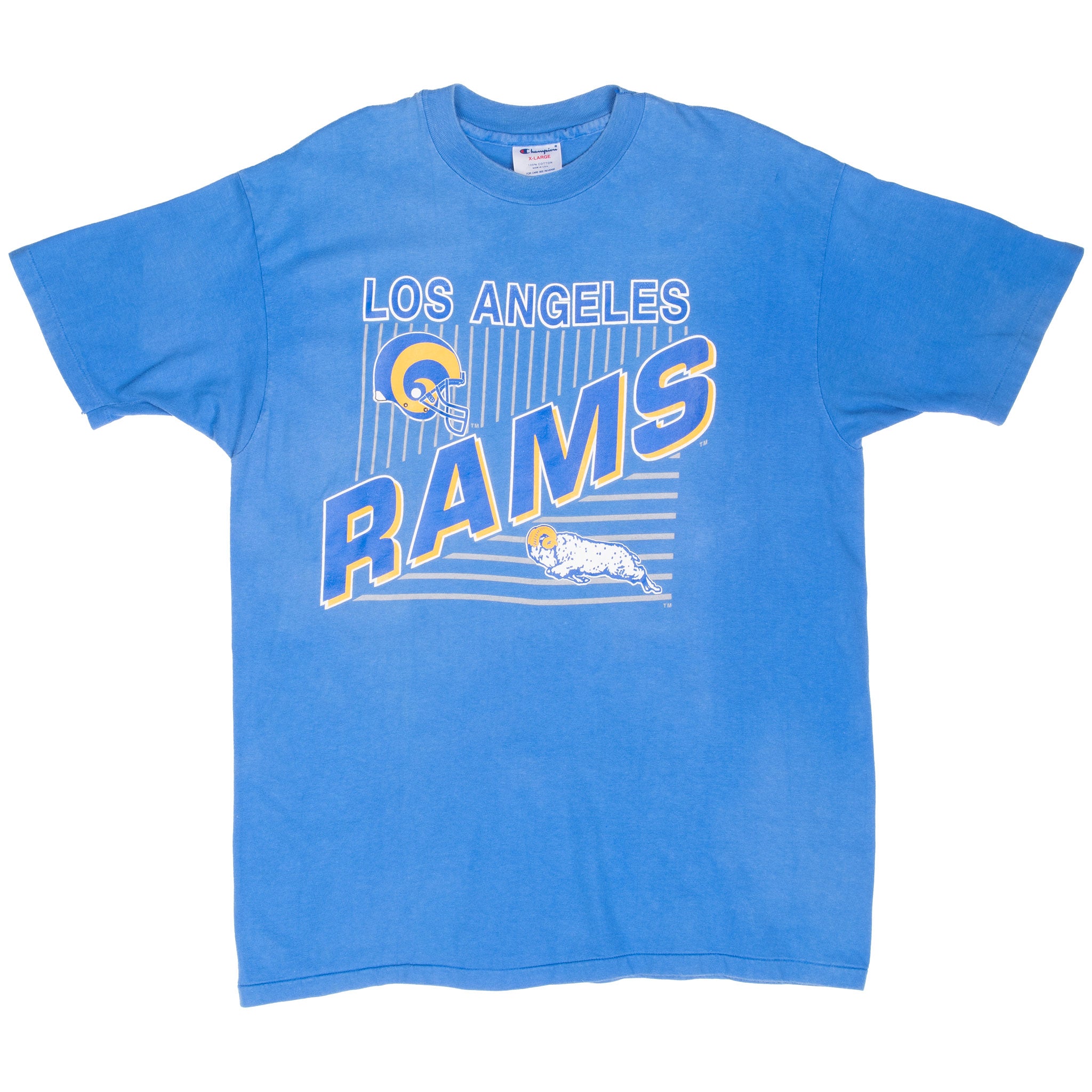 Vintage Nfl Los Angeles Rams Champion 1990S Tee Shirt Large Made In Usa With Single Stitch Sleeves