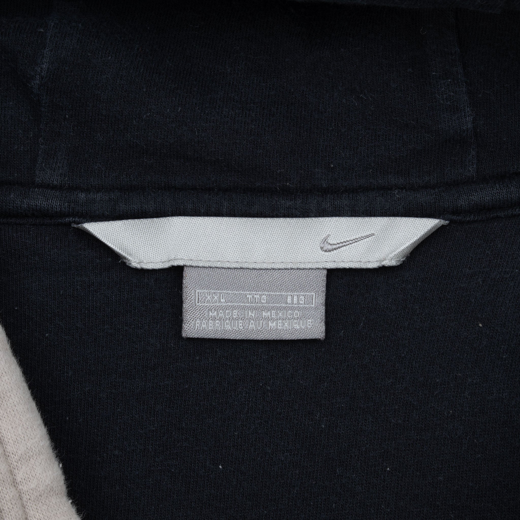 Vintage Nike Spellout Swoosh Beige Hoodie Sweatshirt 2000S Size 2XL