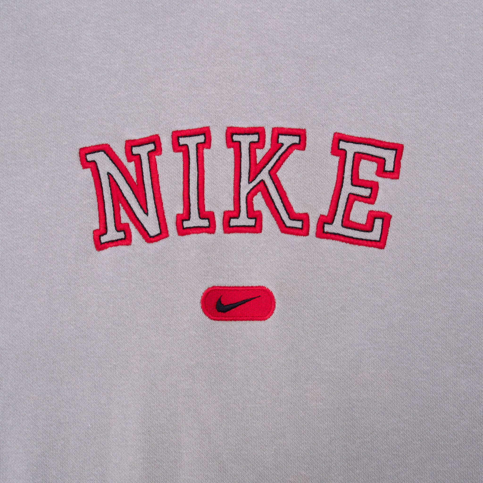 Vintage Nike Spellout Swoosh Beige Hoodie Sweatshirt 2000S Size 2XL