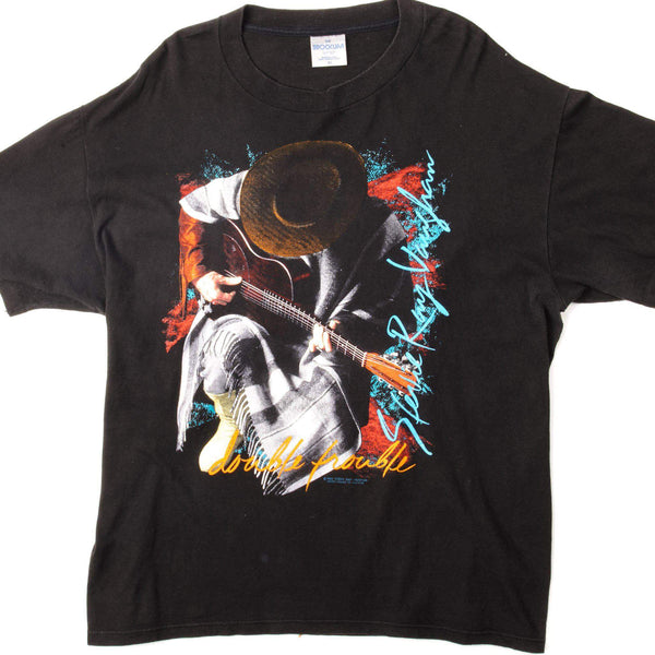 CAMISETA VINTAGE DE STEVIE RAY VAUGHAN EN STEP TOUR 1989 TALLA XL FABRICADA EN EE. UU.
