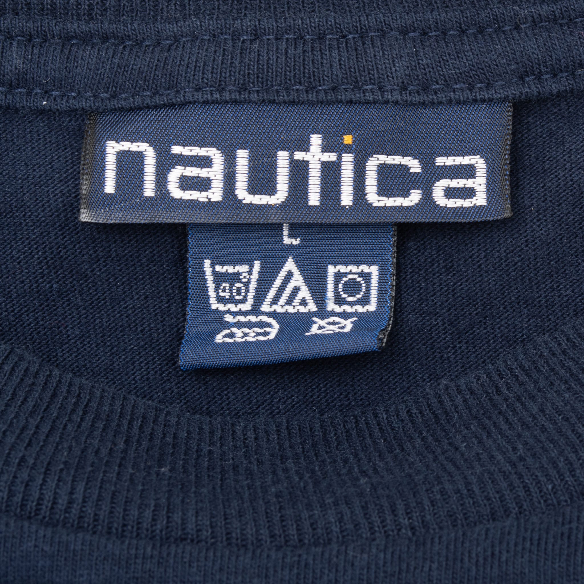 Vintage Nautica Navy Blue Tee Shirt 1990S Size Large Made In Usa