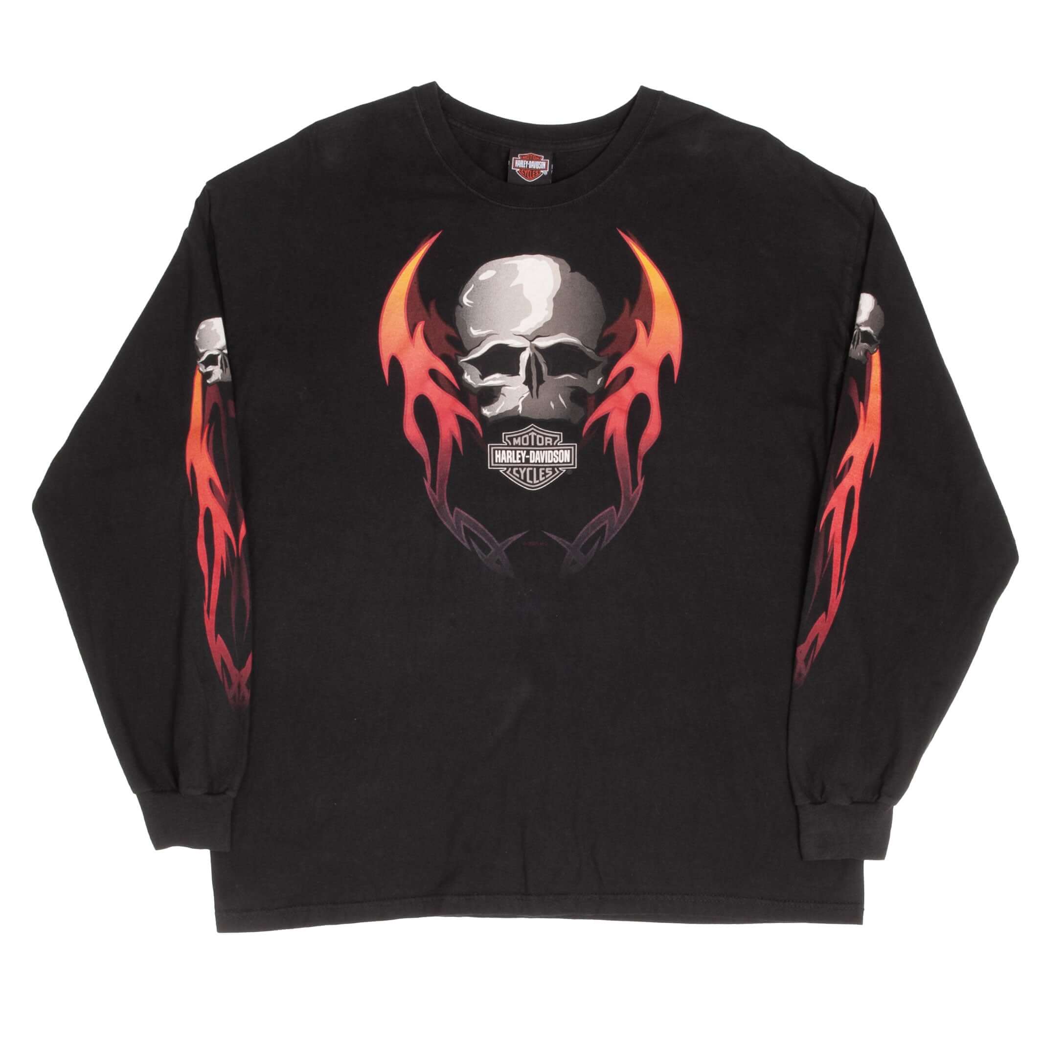 Vintage Harley Davidson Salt Lake City Flame Long Sleeve Tee Shirt 2005 Size XL Made In USA