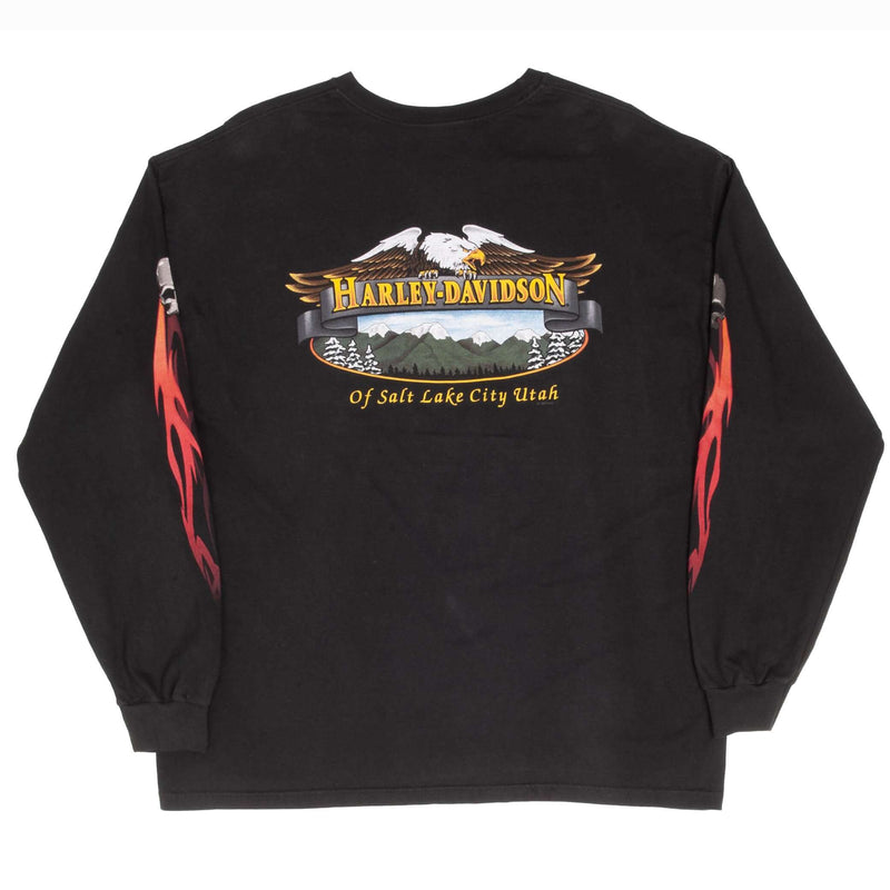 VINTAGE HARLEY DAVIDSON FLAME LONG SLEEVE TEE SHIRT 2005
