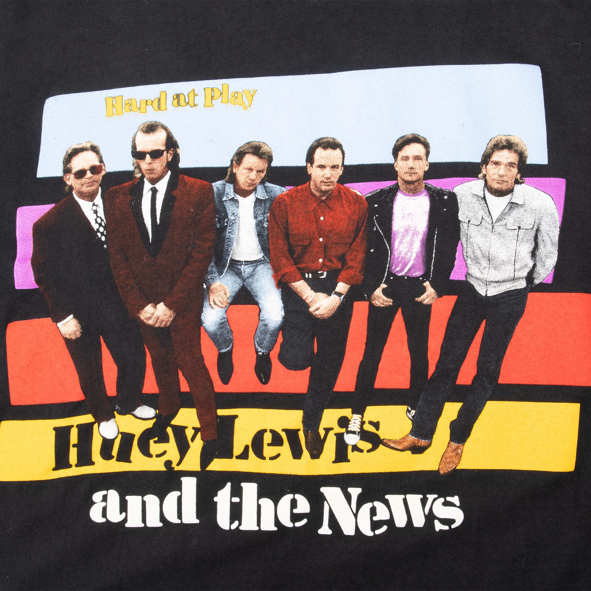 Vintage Huey Levis And The News Hard At Play Tee Shirt Late 1980S Size Large Made In Usa