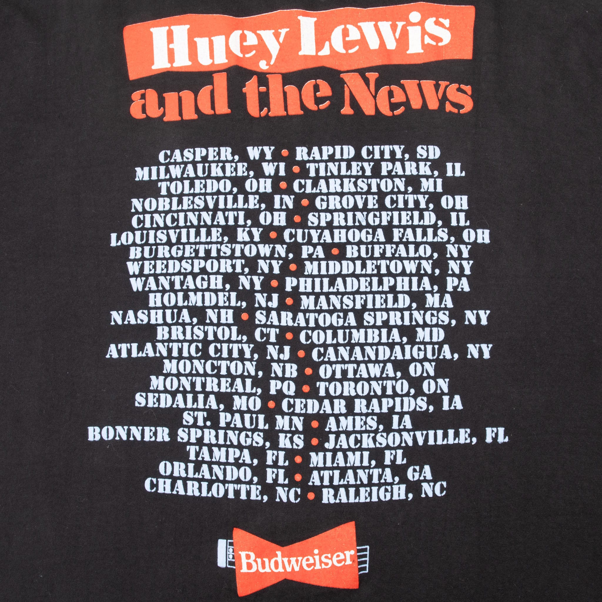 Vintage Huey Levis And The News Hard At Play Tee Shirt Late 1980S Size Large Made In Usa