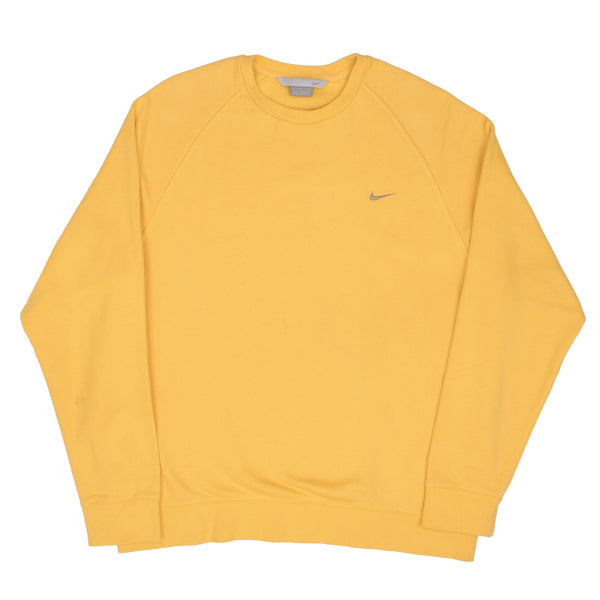 Vintage Nike Classic Swoosh Yellow Sweatshirt 2000S Size Large