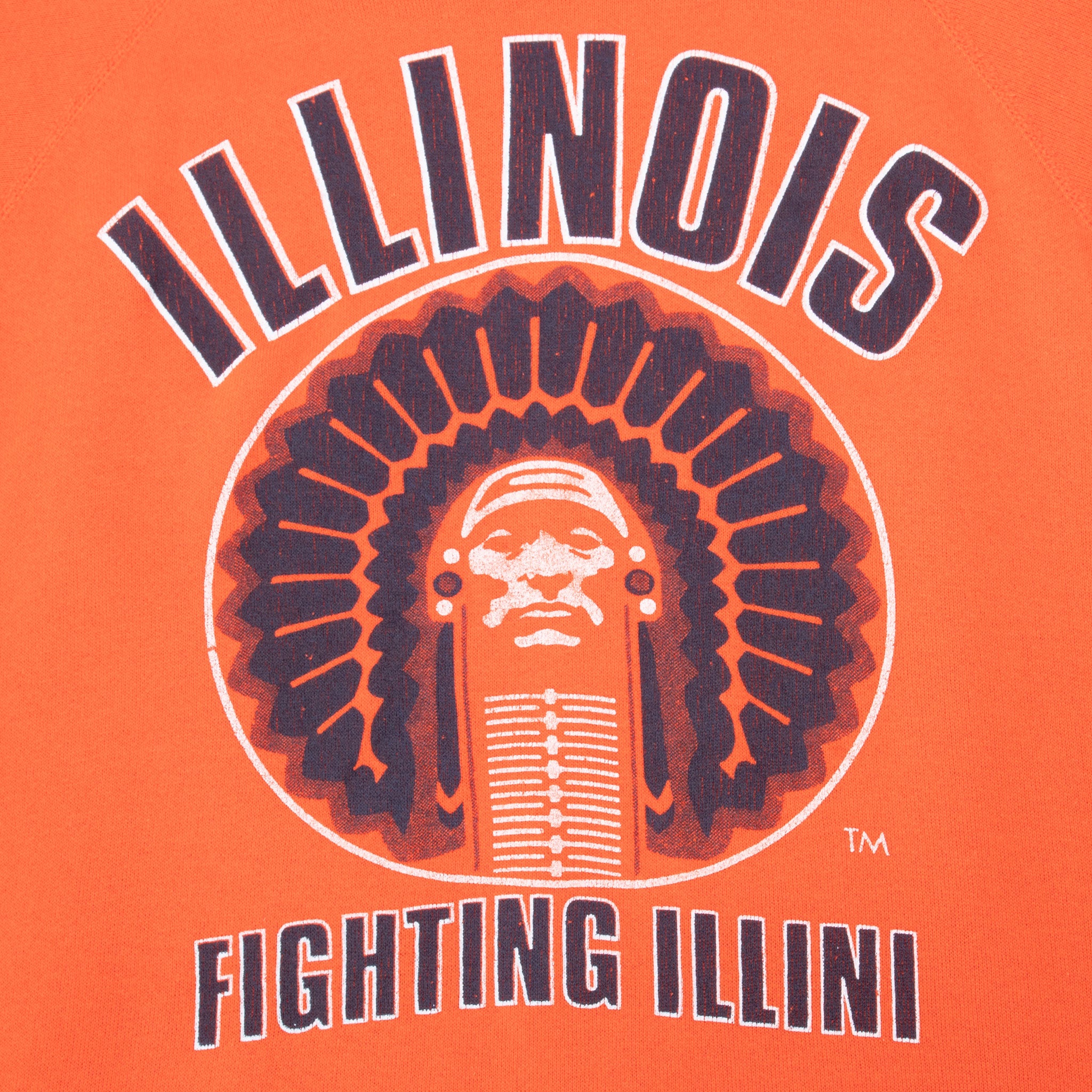 Vintage Illinois Fighting Illini Embroidered Sweatshirt 1990S Size Large Made Usa