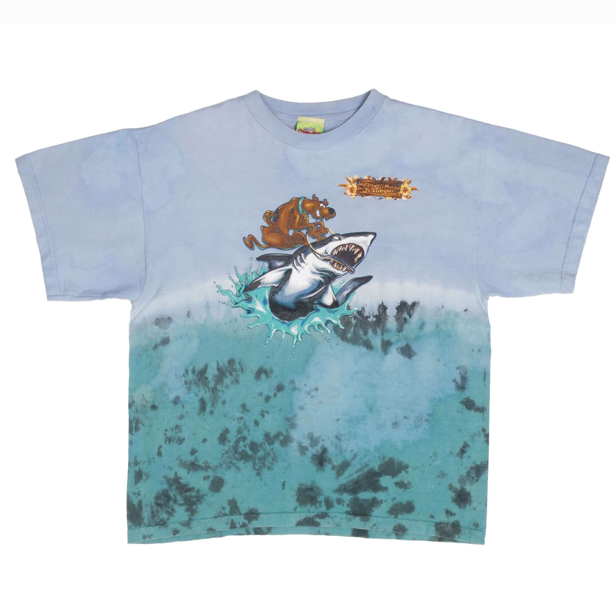 Vintage Scooby-Doo Tie Dye Shark Tee Shirt 1999 Size Medium