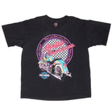 Vintage Harley Davidson Neon Los Aneles Tee Shirt 1994 Size XL Made In Usa With Single Stitch Sleeves