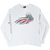Full front view of white Harley-Davidson long-sleeve tee with eagle, flag, and sleeve prints