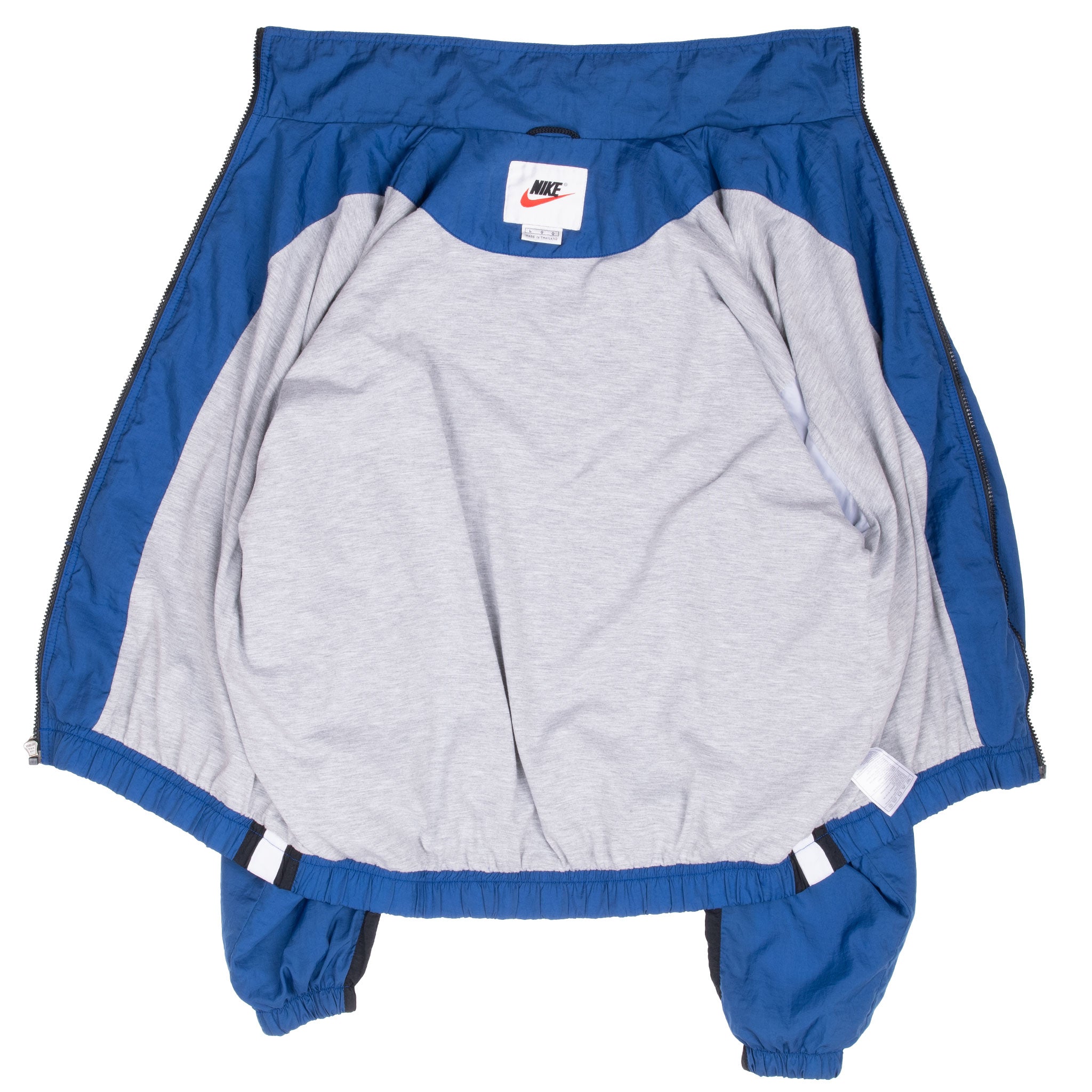 Vintage Nike Big Swoosh Blue Windbreaker Jacket 1990S Size Large