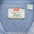 Vintage Levis Blue Stripe Grey Tab Pocket Shirt 1990S Size Large