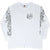 White Harley-Davidson long-sleeve shirt front with winged skull emblem and printed sleeves
