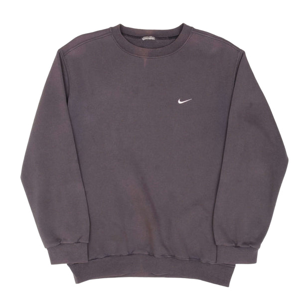 Vintage Nike Classic Swoosh Dark Gray Crewneck Sweatshirt 2000S Size Medium