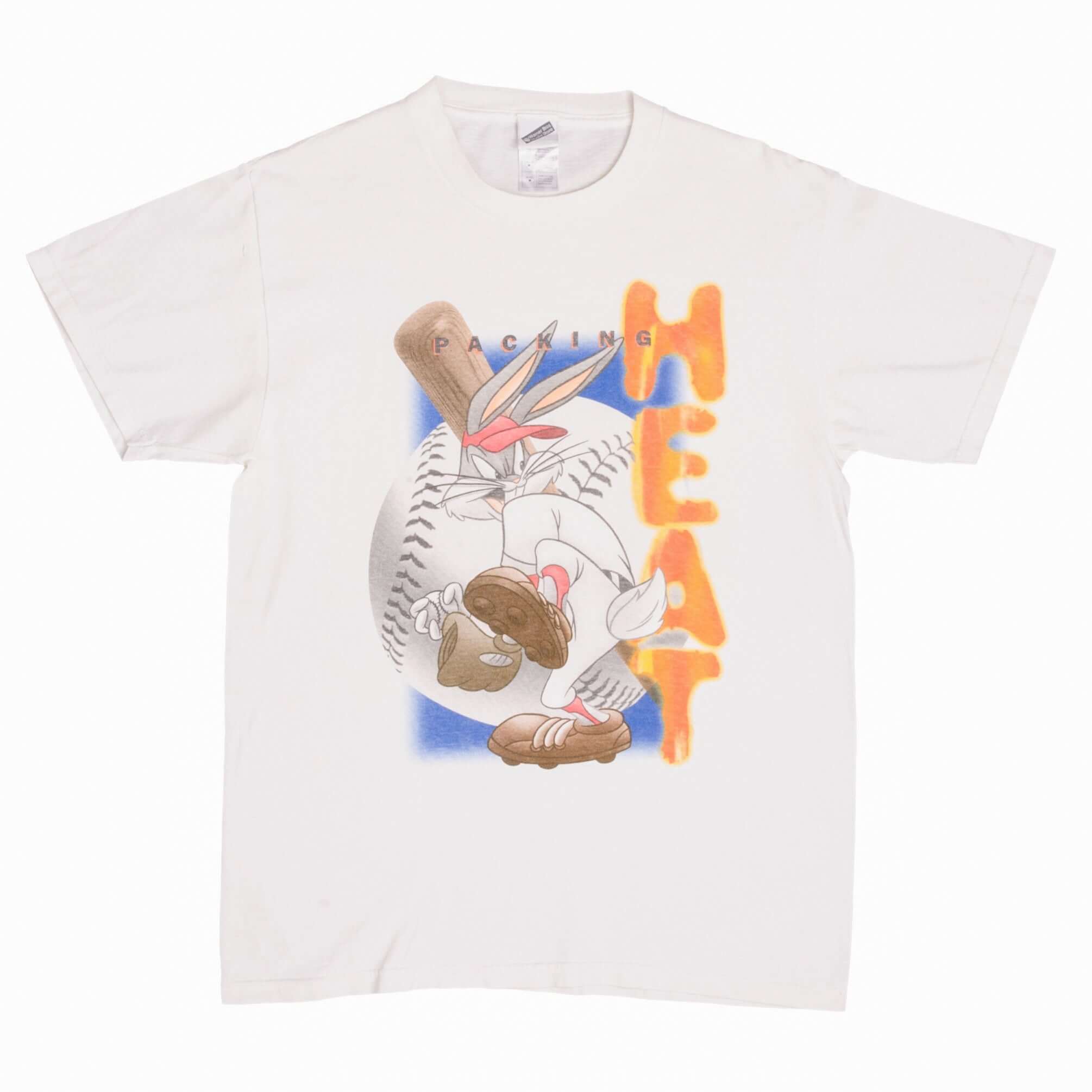 VINTAGE LOONEY TUNES BUGS BUNNY BASEBALL TEE SHIRT 1999 SIZE MEDIUM MADE IN USA