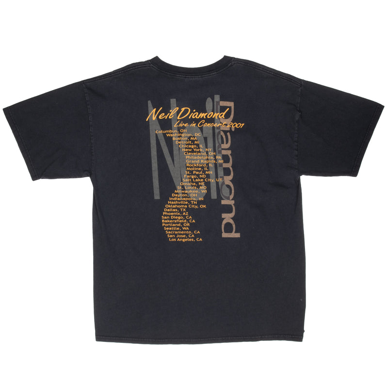 Vintage Neil Diamond In Live Concert 2001 Tee Shirt Size XL