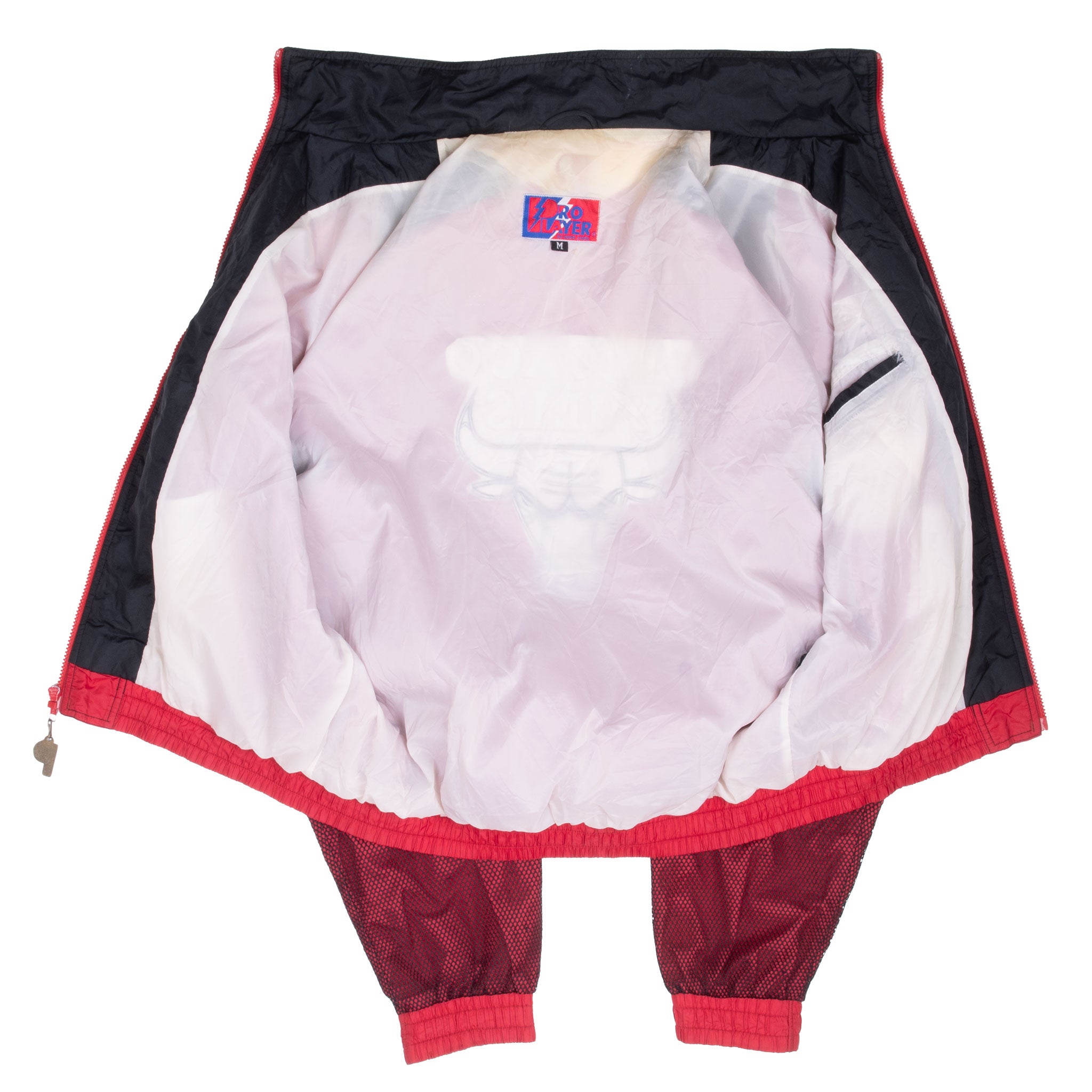 VINTAGE NBA CHICAGO BULLS 1990S WINDBREAKER PRO PLAYER JACKET MEDIUM