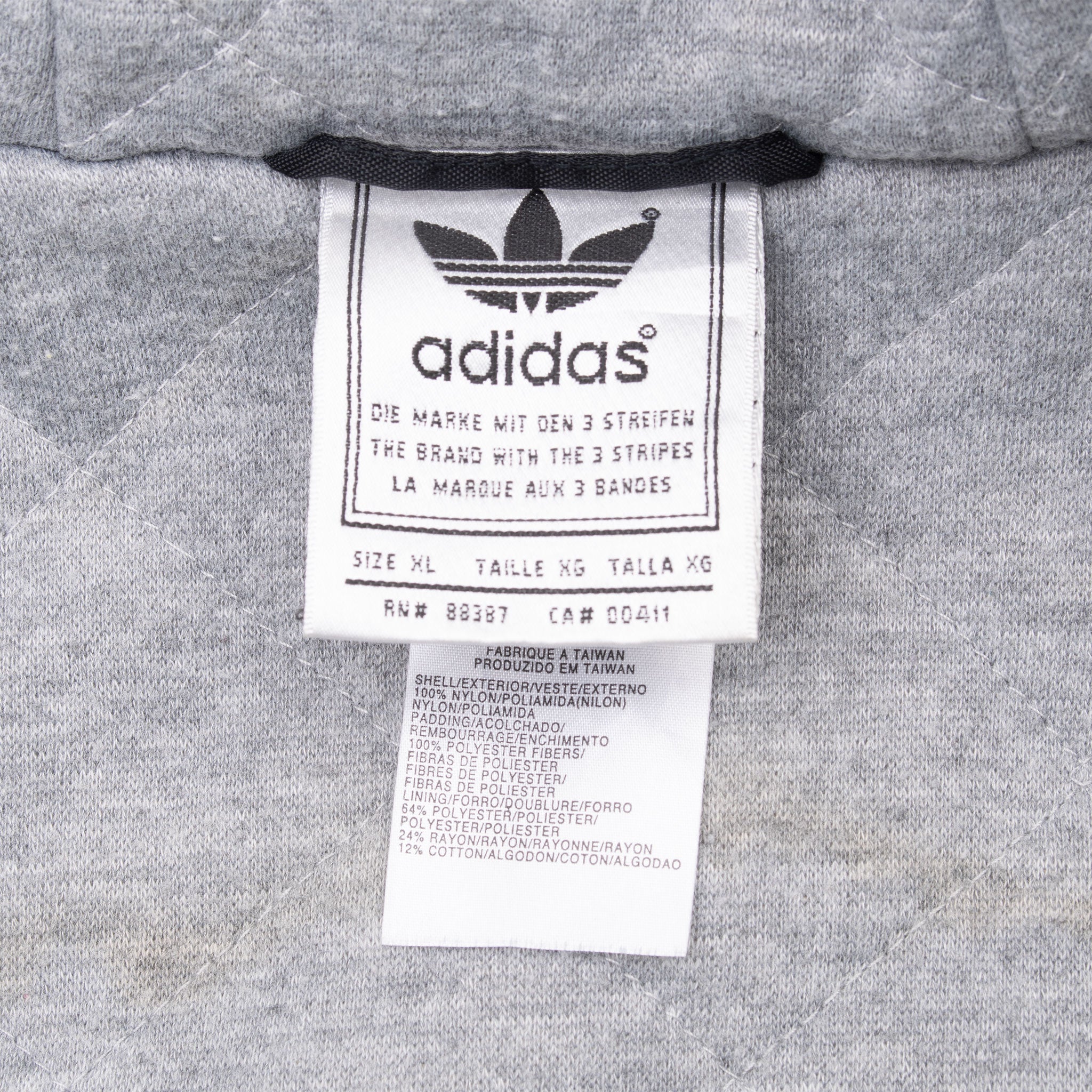 Vintage Adidas Black Heavy Windbreaker Hooded Jacket 2000S Size XL