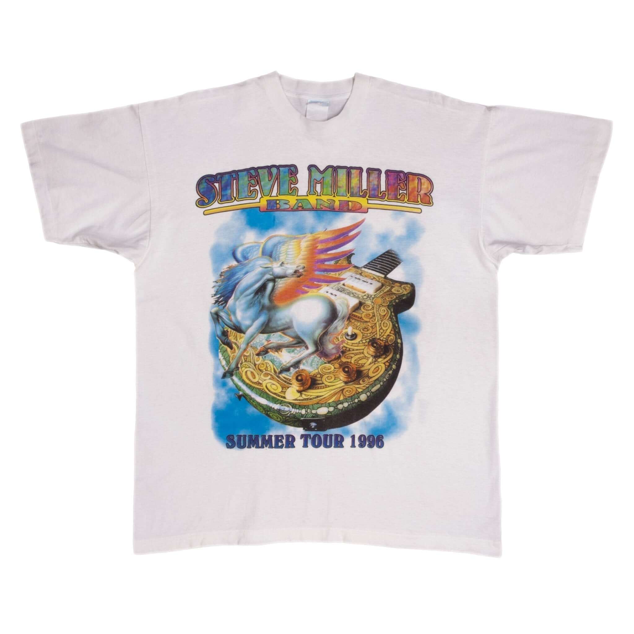 Vintage Steve Miller Band Summer Tour 1996 Tee Shirt Size Large With Single Stitch Sleeves