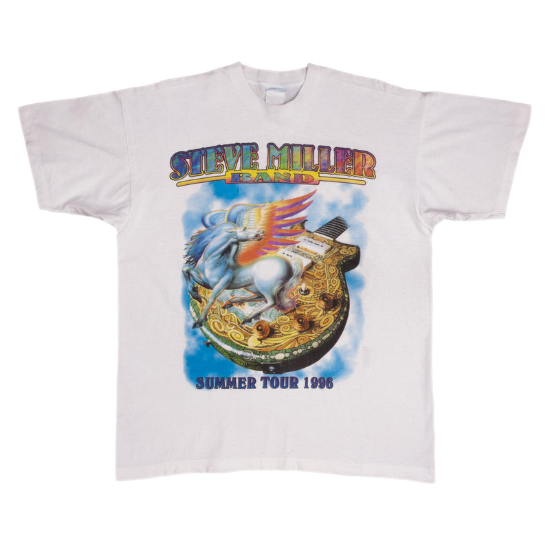 Vintage Steve Miller Band Summer Tour 1996 Tee Shirt Size Large With Single Stitch Sleeves