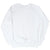 Plain back of white crewneck sweatshirt with ribbed cuffs and hem