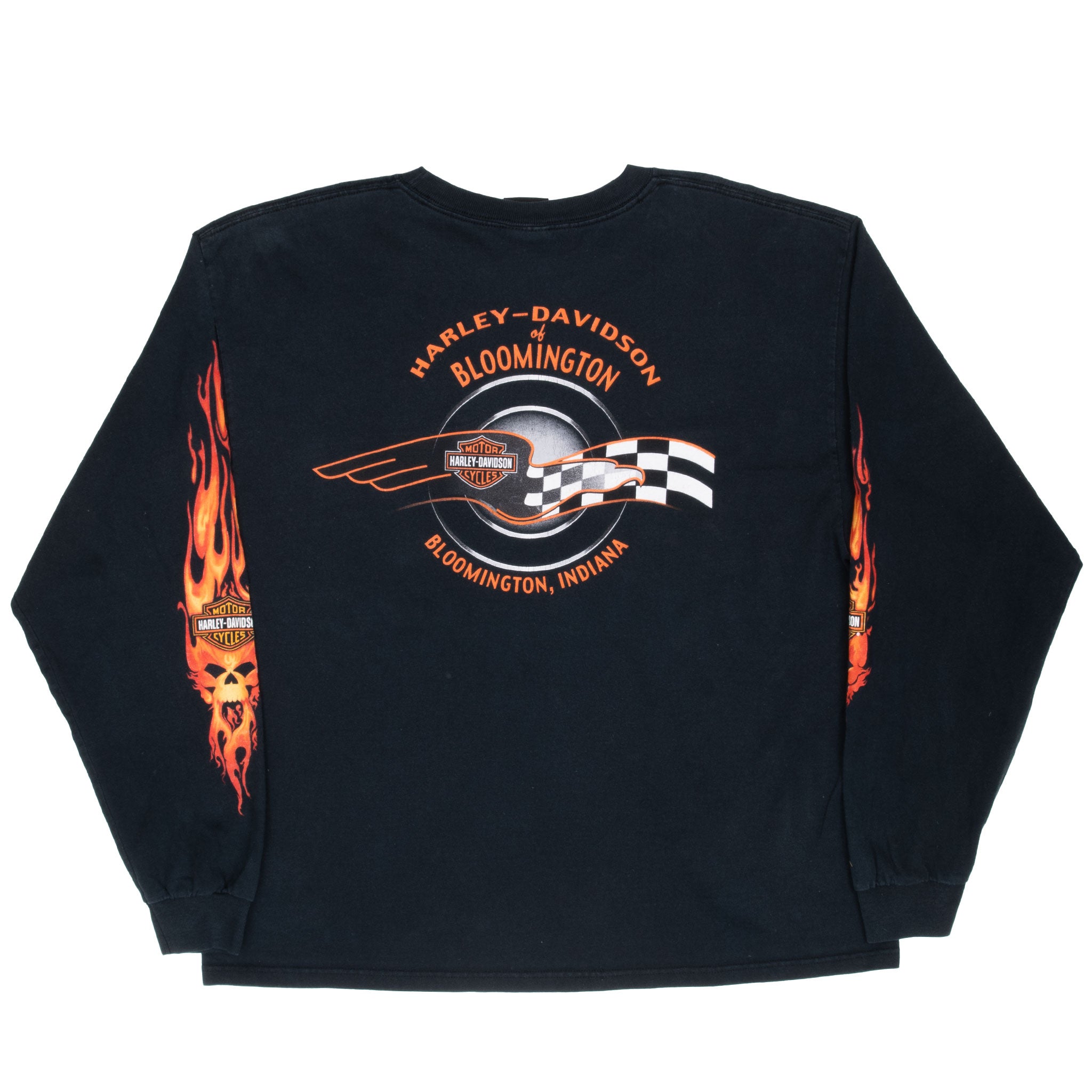 Vintage Harley Davidson Flame Long Sleeve Tee Shirt 2002 Size XL