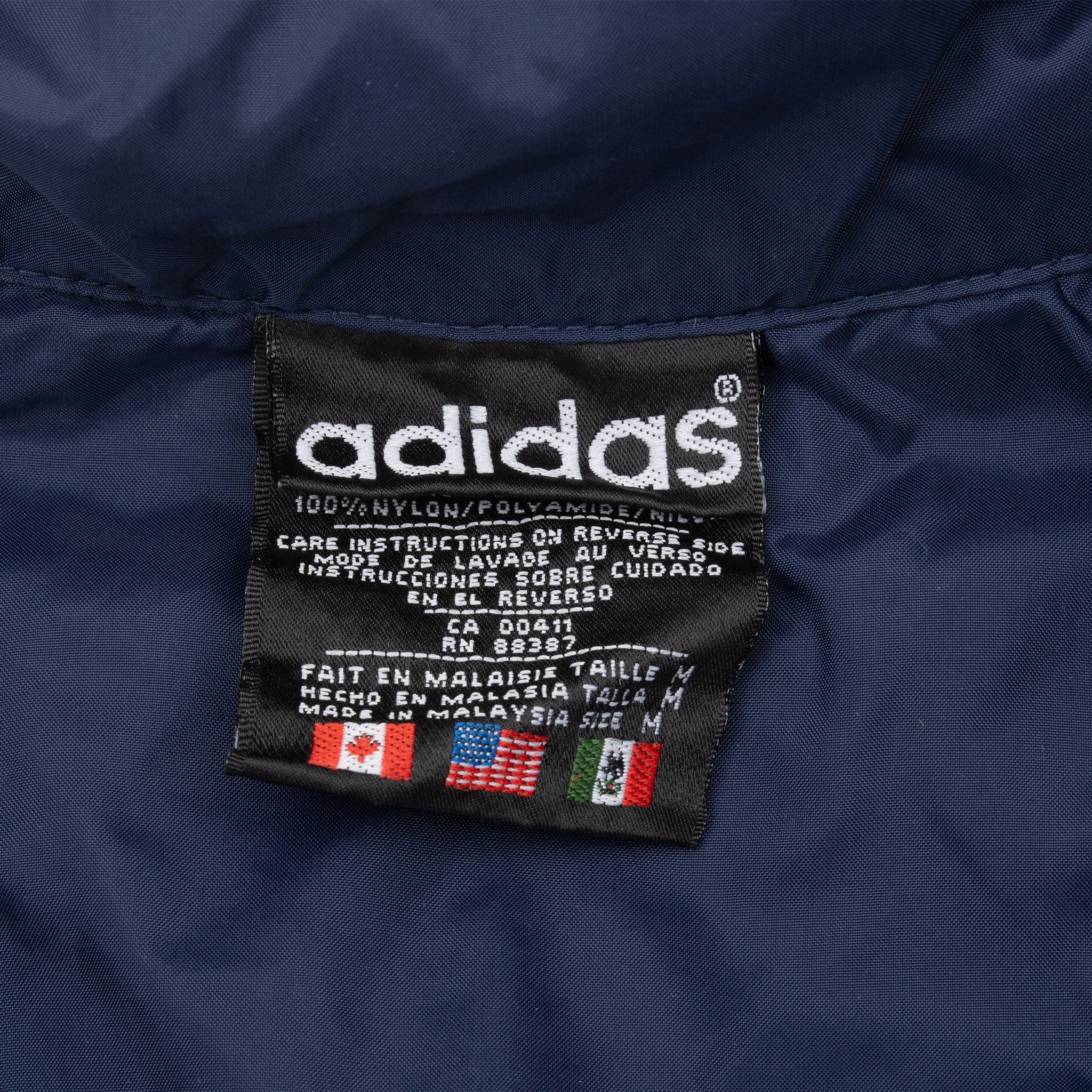 Vintage Adidas Blue Windbreaker Jacket 1990S Size Medium