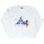 Full front view of white Walt Disney World sweatshirt with Mickey Mouse and castle print