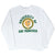 Full front view of white University of San Francisco crewneck sweatshirt with seal print