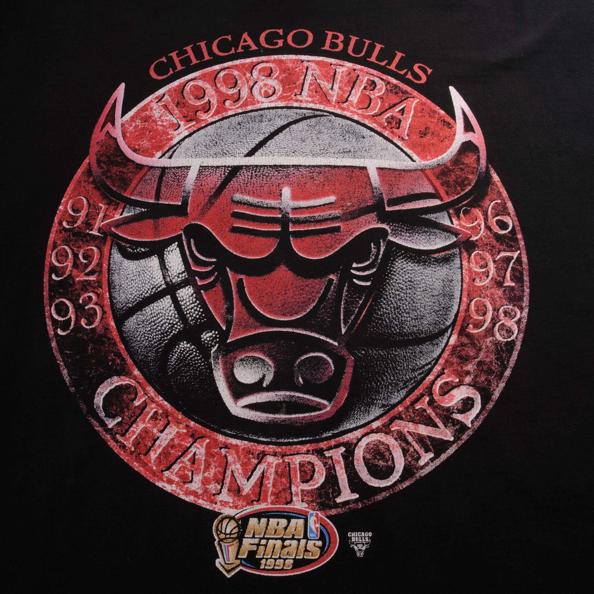Vintage Starter NBA Chicago Bulls Champions Tee Shirt 1998 Size XL