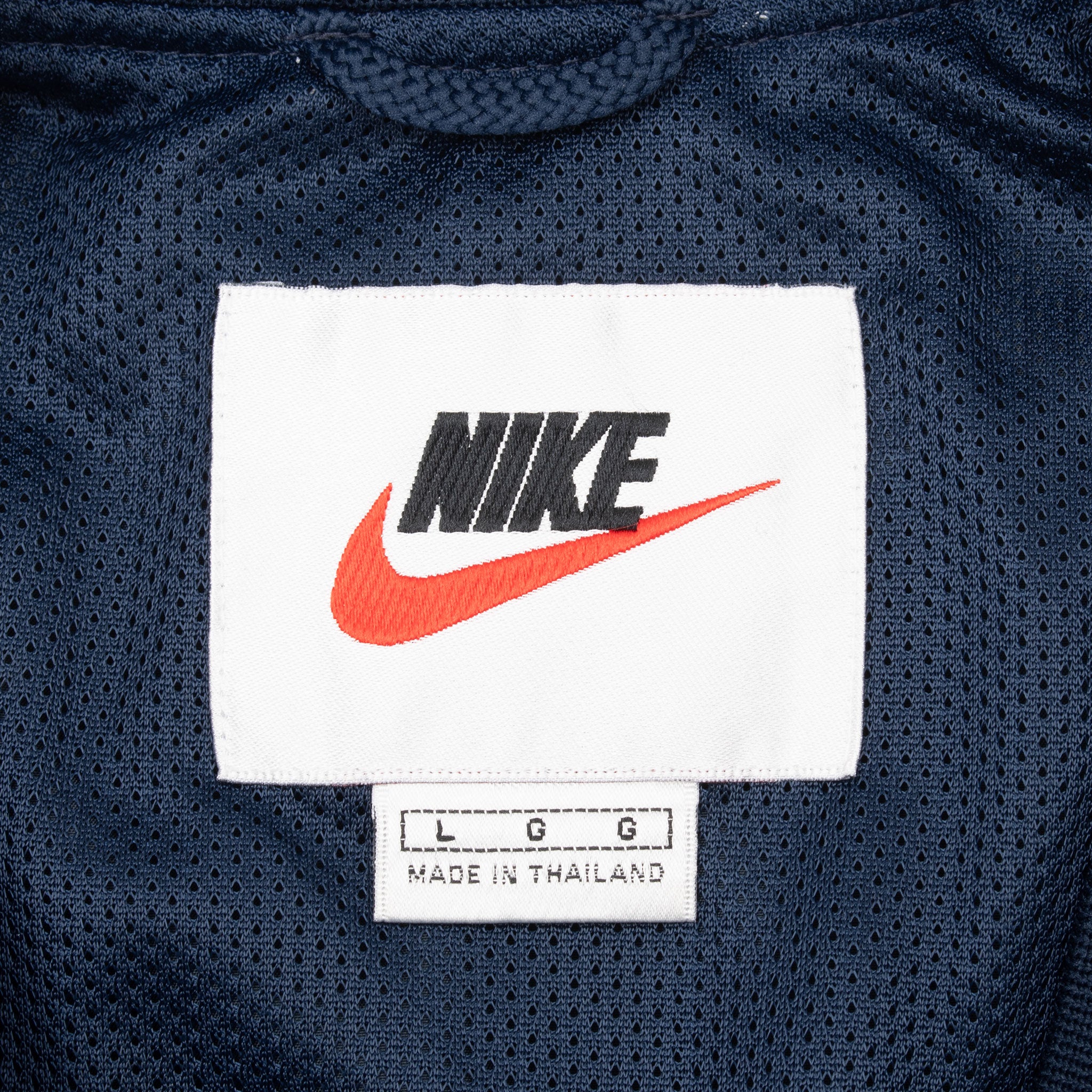 Vintage Nike Classic Swoosh Navy Blue Pullover Windbreaker Jacket 1990S Size Large