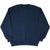 Back of navy crewneck sweatshirt with plain design and ribbed cuffs and hem