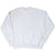 Back of grey crewneck sweatshirt with plain design and ribbed cuffs and hem