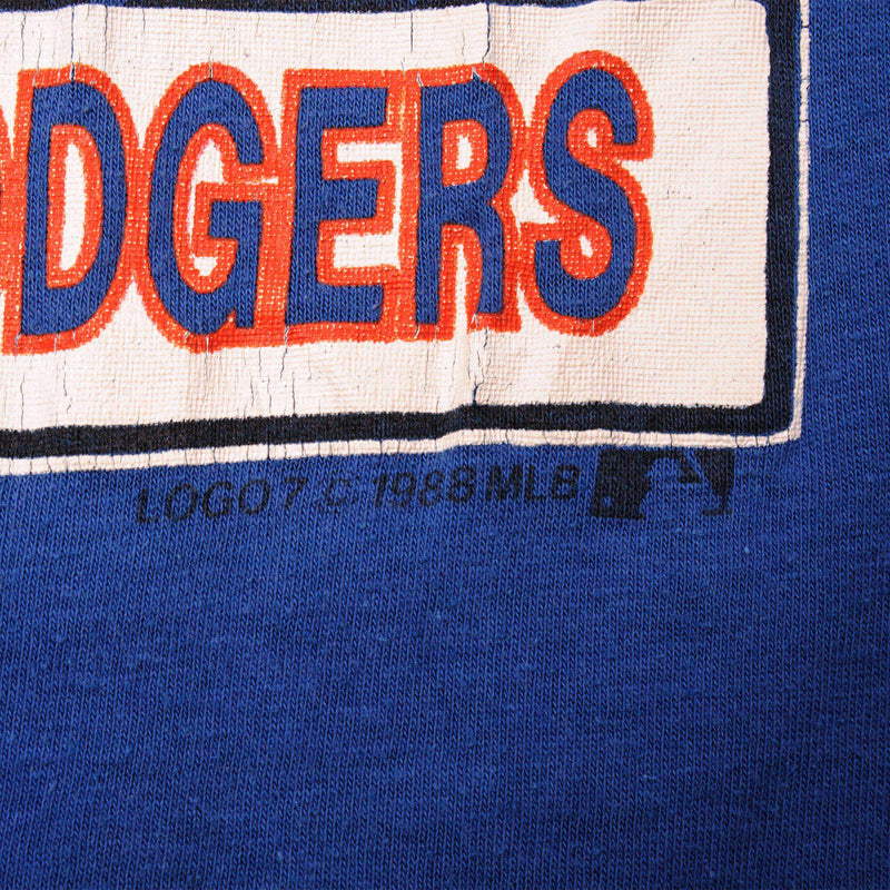 VINTAGE MLB LOS ANGELES DODGERS WORLD CHAMPIONS TEE SHIRT 1988 SMALL MADE USA
