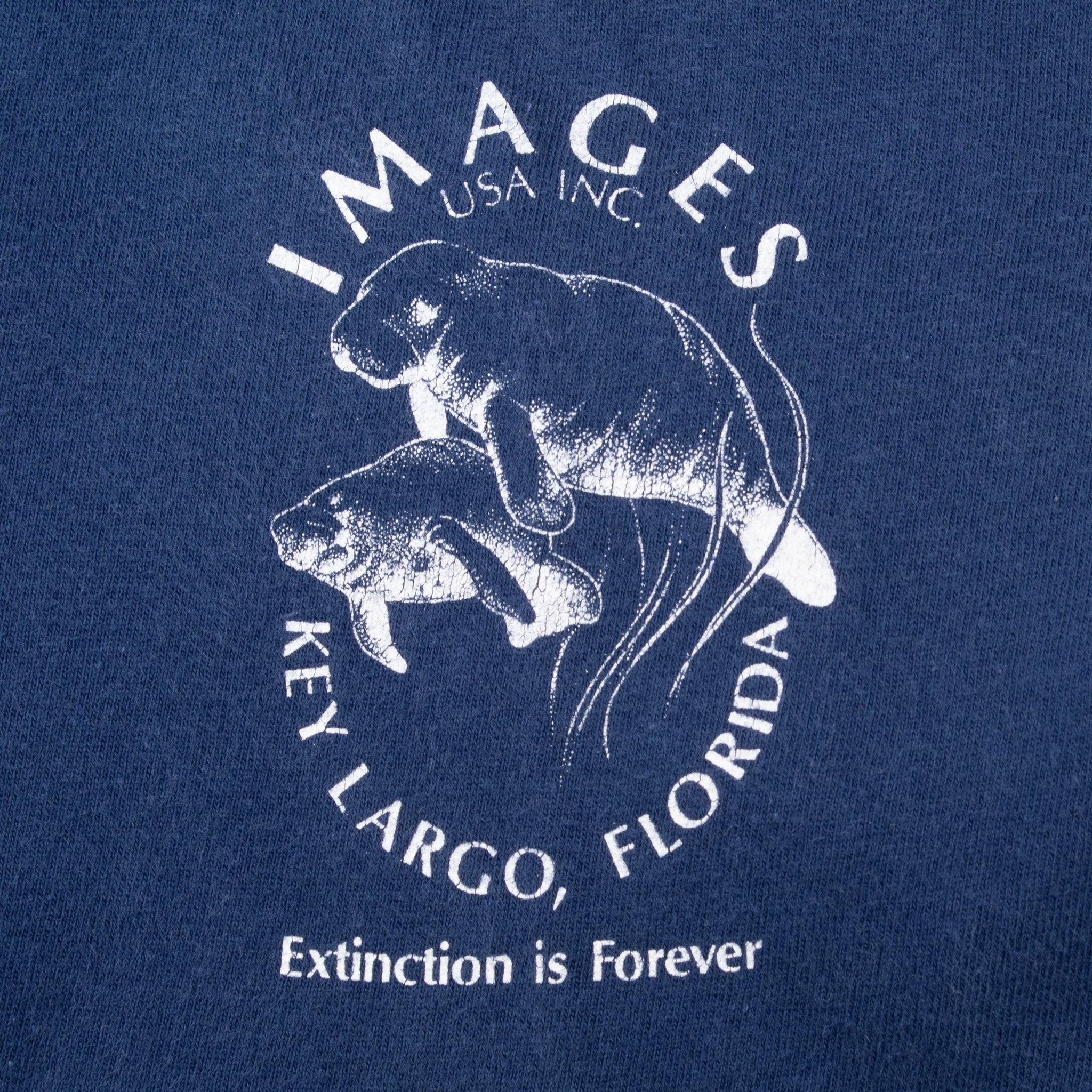 VINTAGE ANIMAL PRINT KEY LARGO FISH OCEANS TEE SHIRT 1990 MEDIUM MADE IN USA