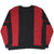 Back of black and red Harley-Davidson sweatshirt with embroidered lettering across sleeves