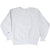 Back of gray Champion sweatshirt with small logo patch on the sleeve