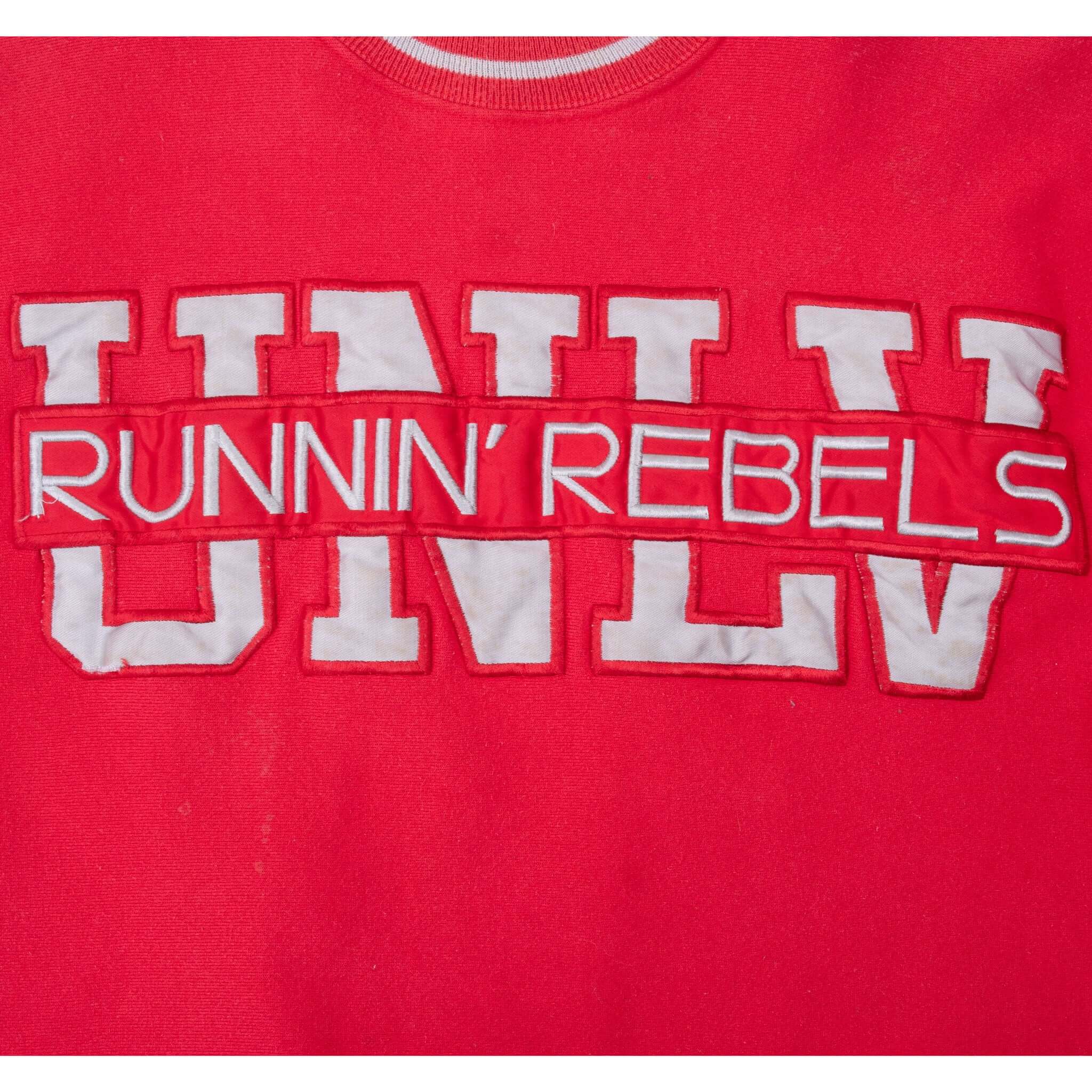 Vintage UNLV University Of Nevada Las Vegas Running Rebels Red Legends Athletics Sweatshirt 1990S Size Large Made In USA